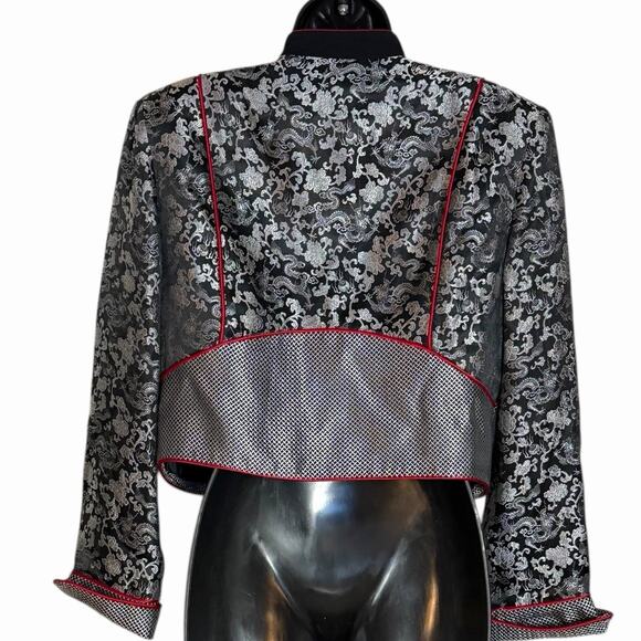 VTG 90s Y2K CROPPED BLAZER DRAGON BOHO WHIMSIGOTH MICHAEL CALDERON NITE LITES 10 - Picture 4 of 5